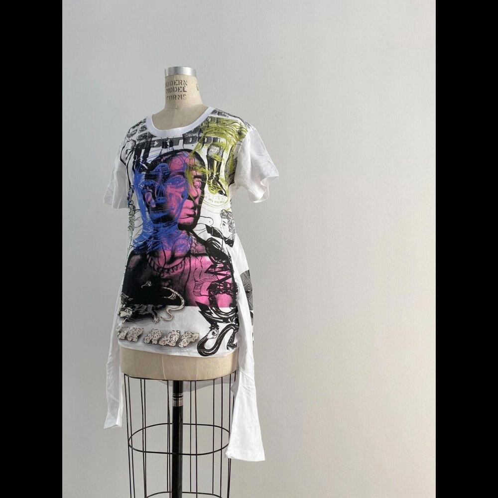 Jeremy Scott collage print hanging shirt : Size S Rare Brand New dead stock dres
